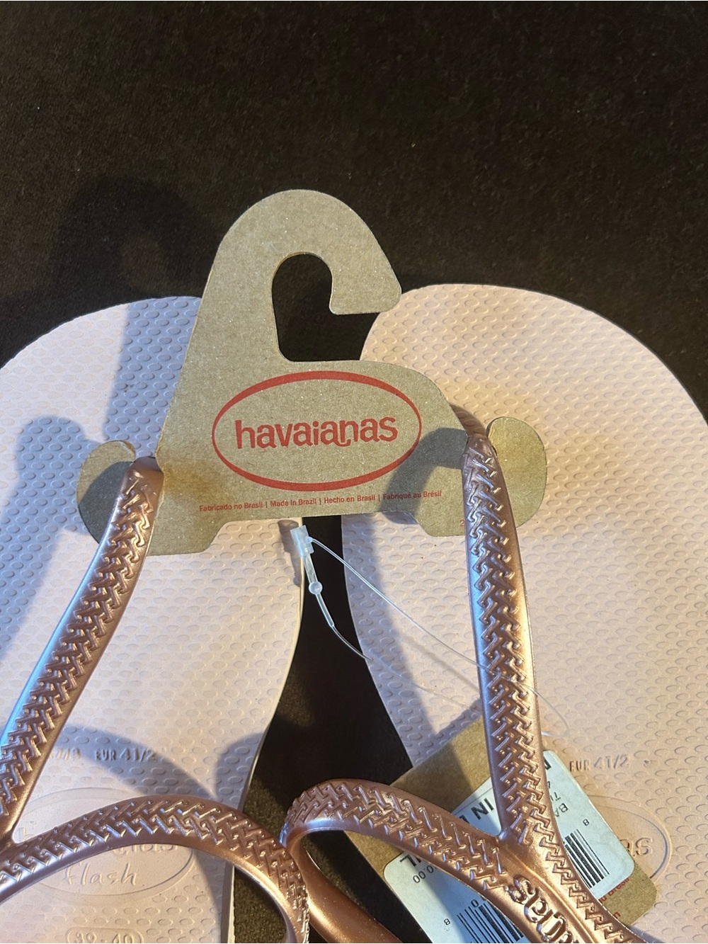 Havaianas Rose Gold Strap Pale Pink Flip Flops